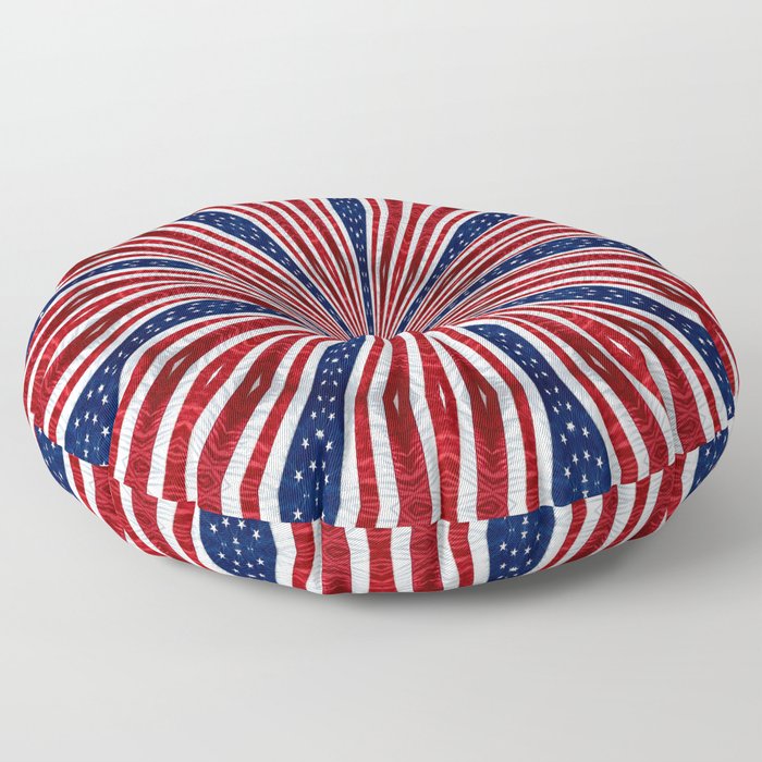 American Flag Kaleidoscope Abstract 1 Floor Pillow