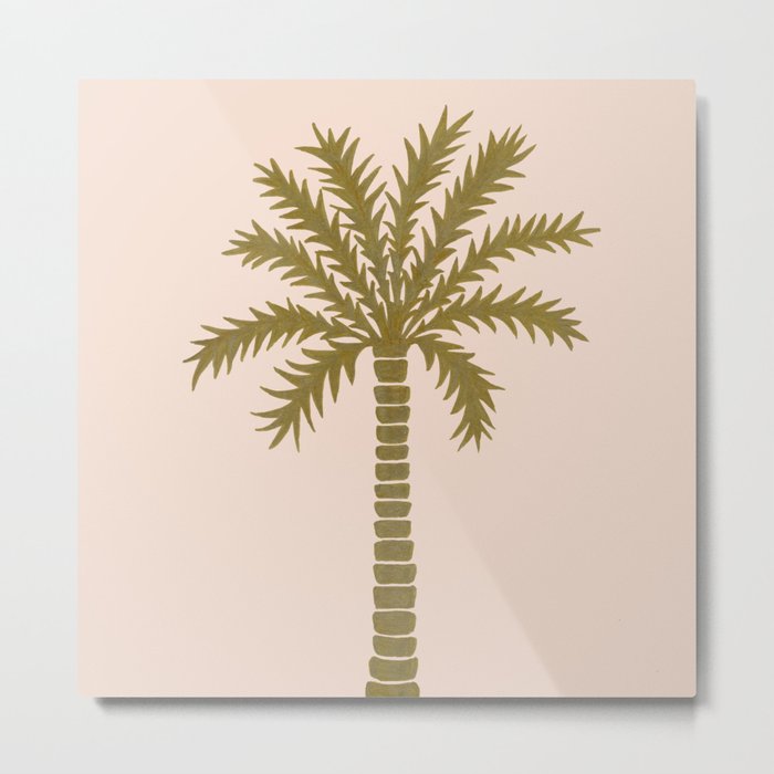 Gold Palm Tree Metal Print