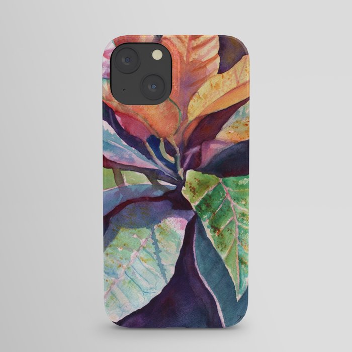 Colorful Tropical Leaves 3 iPhone Case