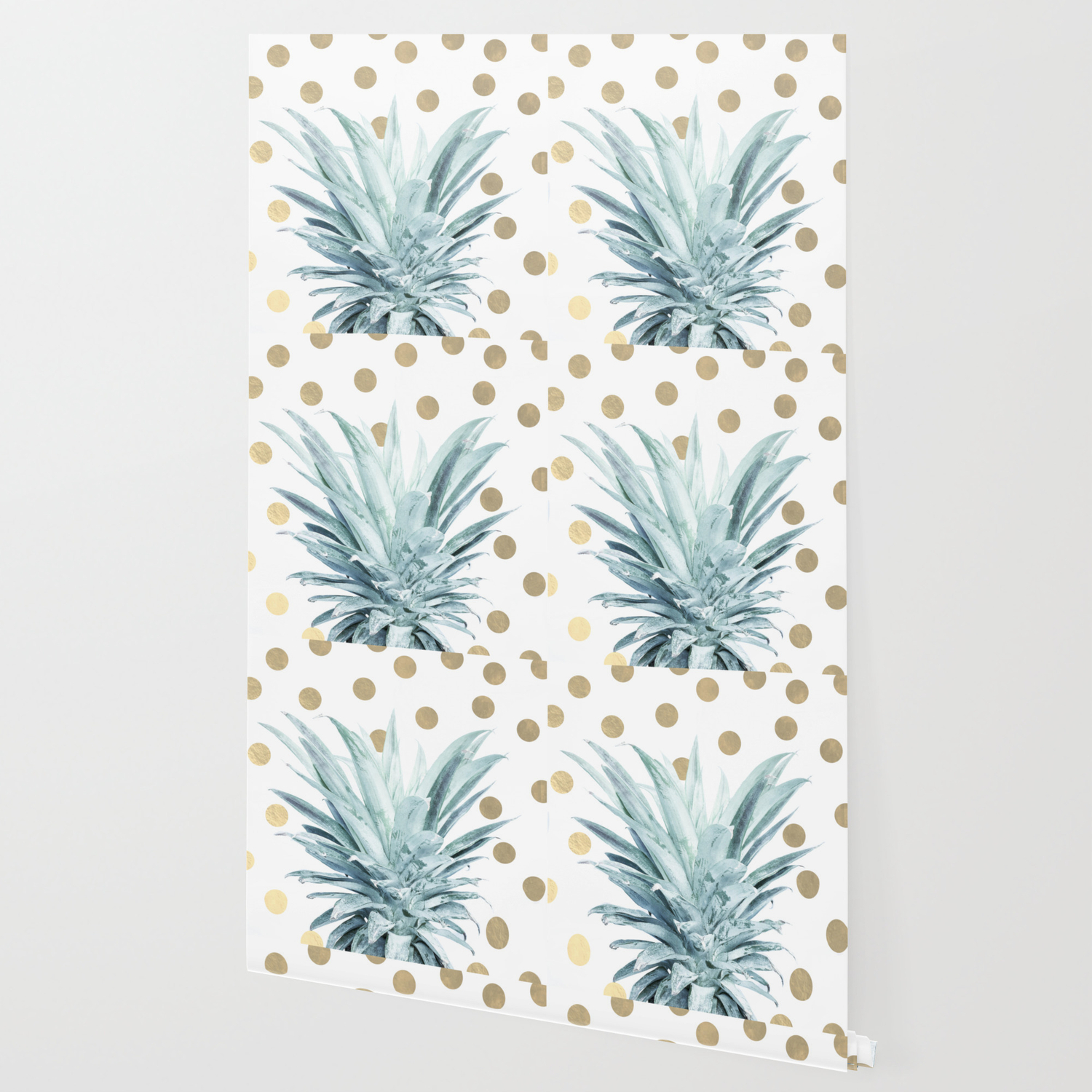 Pineapple Crown Gold Confetti Wallpaper By Galeswitzer Society6