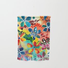 Watercolor floral collage Wall Hanging