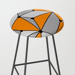 Abstract geometric pattern - orange and gray. Bar Stool
