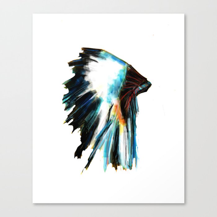 Indian Headdress Native America Illustration Canvas Print By