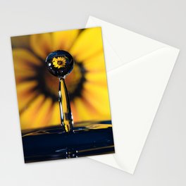 Yellow Flower in Water Drop  Stationery Cards