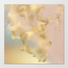 Marble, Gold and Pastel Abstract Art Print Canvas Print