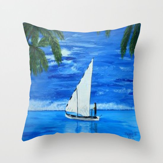 Sailing a way Throw Pillow