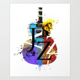 Jazz Guitar Art Print