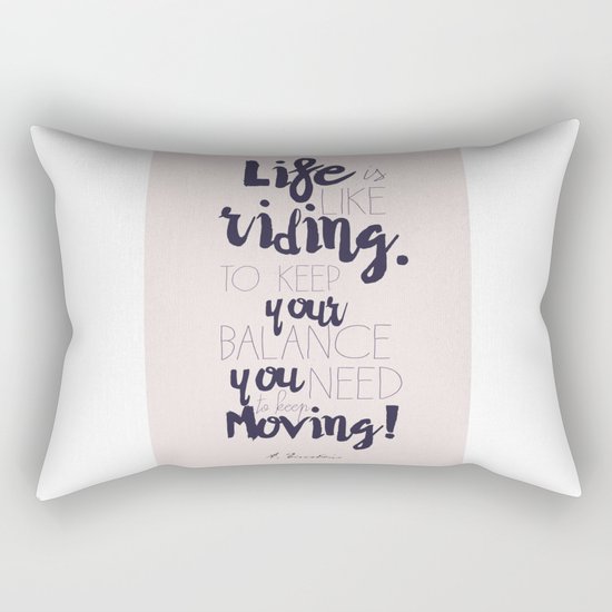 A. Einstein quote on life for motivation inspiration and strenght, typography, illustration, decor Rectangular Pillow