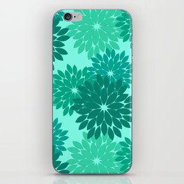 Modern Floral Kimono Print, Turquoise, Teal and Aqua  iPhone Skin