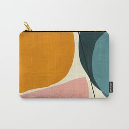 shapes geometric minimal painting abstract Carry-All Pouch | Geometry, Modern, Petrol Blue, Contemporary, Navy Blue, Graphicdesign, Art, Peach Pink, Mustard Yellow, Shape 