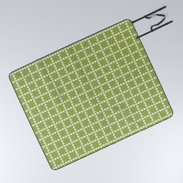 Geometric retro spring green pattern Picnic Blanket