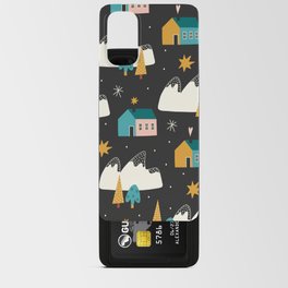 Winter Houses Christmas Pattern Mountains, Tree, Mountains Android Card Case