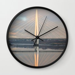 Northern Spire Bridge, Sunderland Wall Clock | Unitedkingdom, Span, Northeastengland, Northernspire, Reflections, Earlymorning, Crossing, Bridge, Photo, Water 