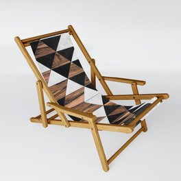 Urban Tribal Pattern No.9 - Aztec - Concrete and Wood Sling Chair