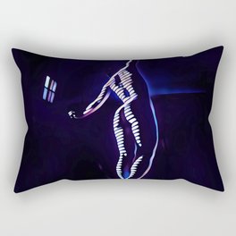 7104s-MM_2026 in Blue Dancing Figure Striped Abstract Nude Woman Rectangular Pillow