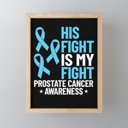 Prostate Cancer Blue Ribbon Survivor Awareness Framed Mini Art Print