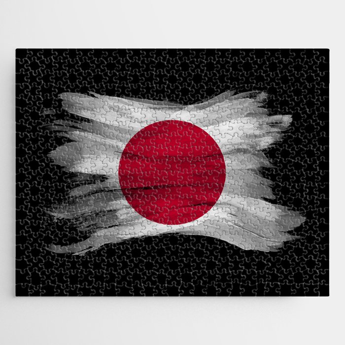 Japan flag brush stroke, national flag Jigsaw Puzzle