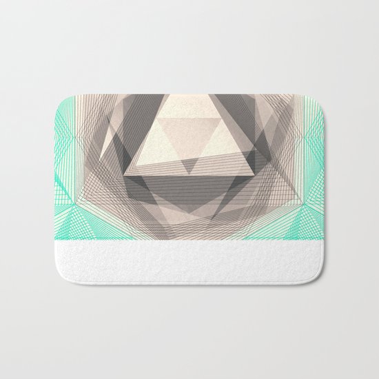 Jewel Lines 2 - Jade & Charcoal Bath Mat