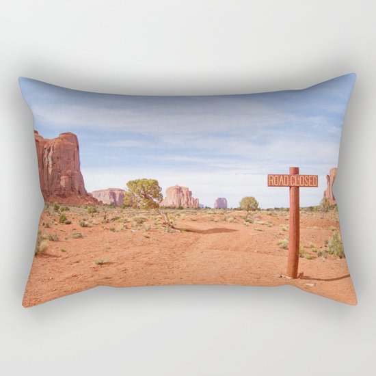 Road closed desert Rectangular Pillow