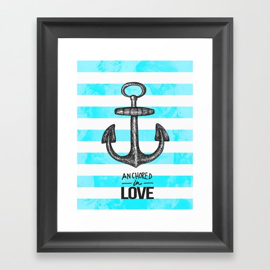 Anchored // Love Framed Art Print