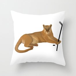 Cougar Hockey Throw Pillow