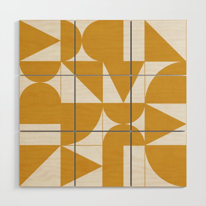 My Favorite Geometric Patterns No.13 - Mustard Yellow Wood Wall Art