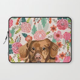 Nova Scotia Duck Tolling Retriever floral pet portrait wall art and gifts for dog breed lovers Laptop Sleeve