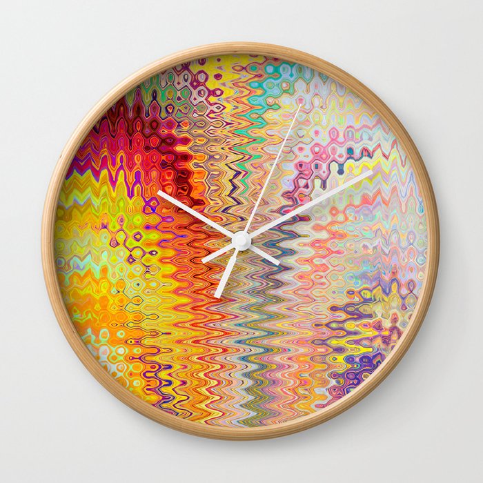 Psychedelic Wavy Abstraction Artwork Wall Clock