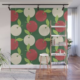 Fruit Pattern - Deep Chestnut and Champagne Wall Mural