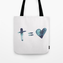 cross equals love Tote Bag