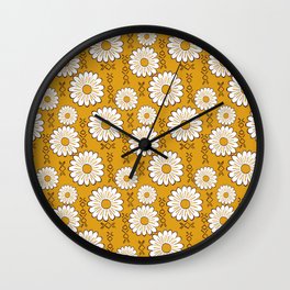 Harry Sunflower Shirt Flower Print Hippie Pop Art Floral Pattern Wall Clock