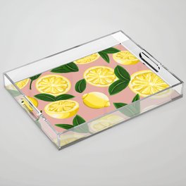 pink lemons Acrylic Tray