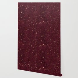 Burgundy Speckled gold Wallpaper