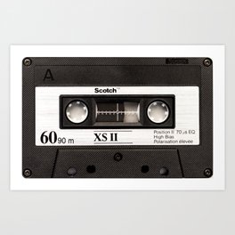 Cassette Tape Black And White #decor #society6 #buyart Art Print