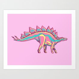 Stylised Stegosaurus Art Print