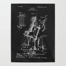 Microscope 1908 Patent Poster