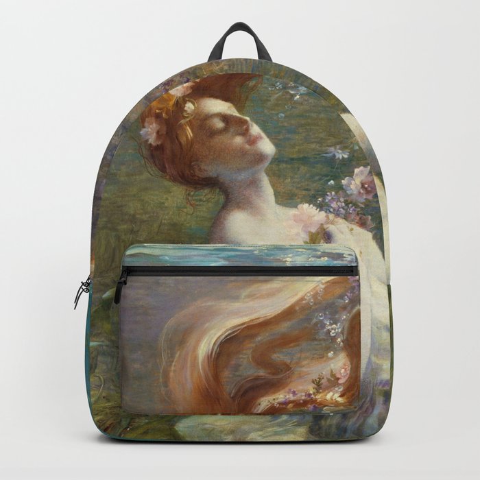 Ophelia madly in love (drowning) from William Shakespeare's Hamlet portrait woman under water painting Backpack