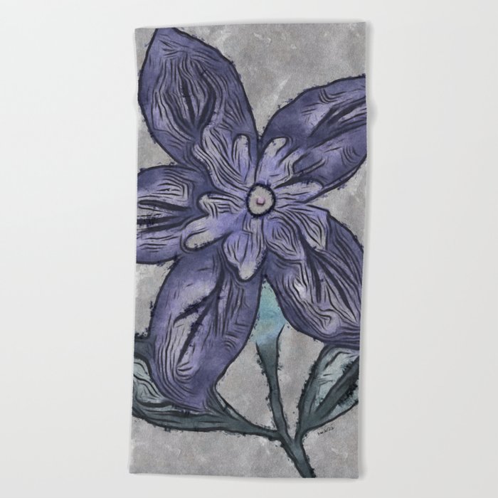 Purple Lily Beach Towel