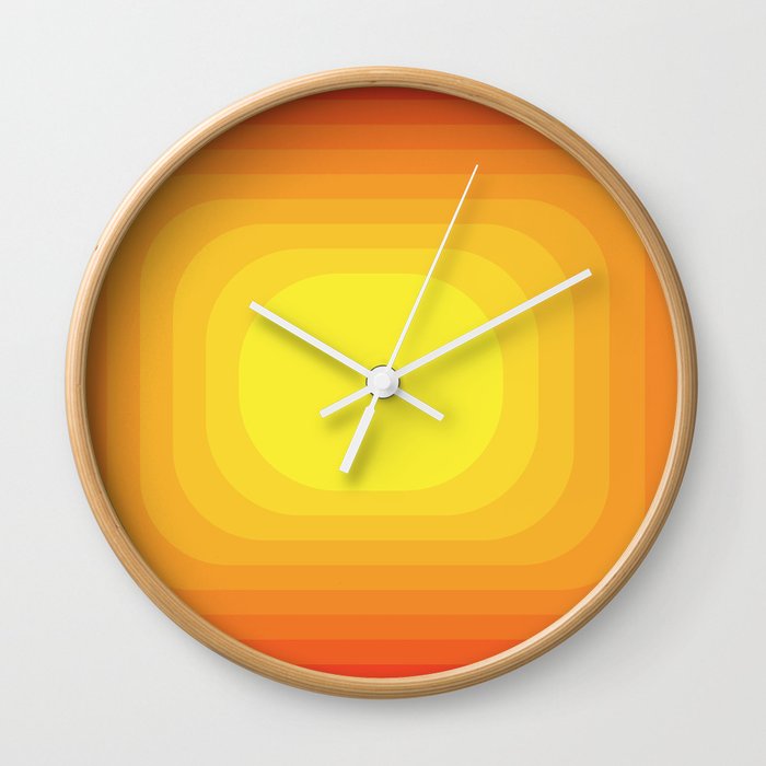 Gradient Sun Abstract Vintage Pattern Geometric Wall Clock