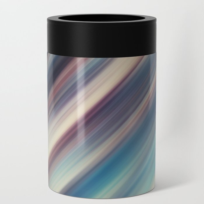 Blue, Brown, Beige abstract Glitch Design  Can Cooler