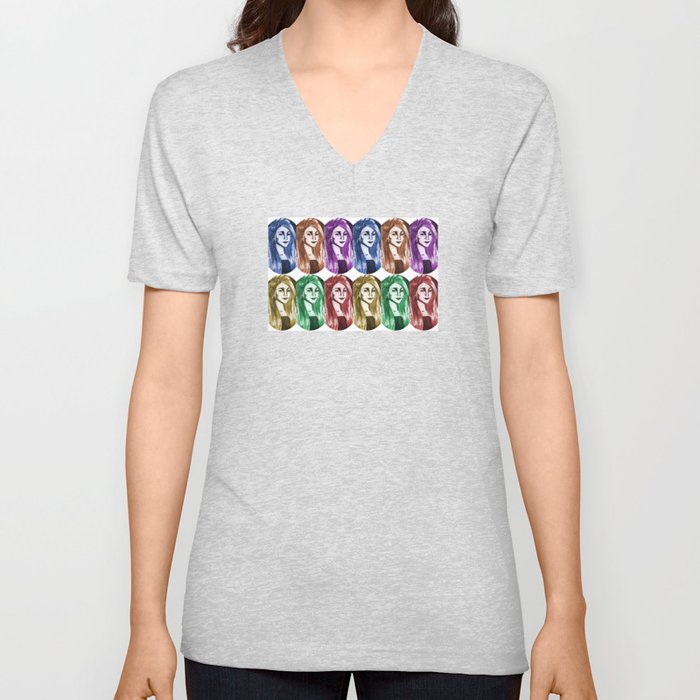 Une femme - plusieurs couleurs V Neck T Shirt