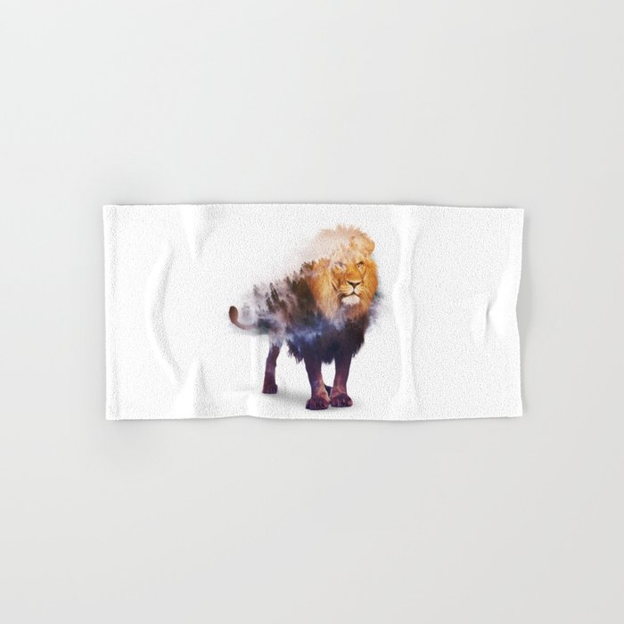 Lion Double exposure art Hand & Bath Towel