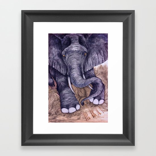 Une Mémoire d'Elephant (The Clever Elephant) Framed Art Print