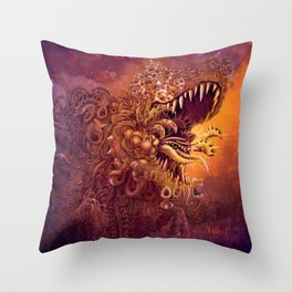 Carnivorous_Rex_Purple Throw Pillow