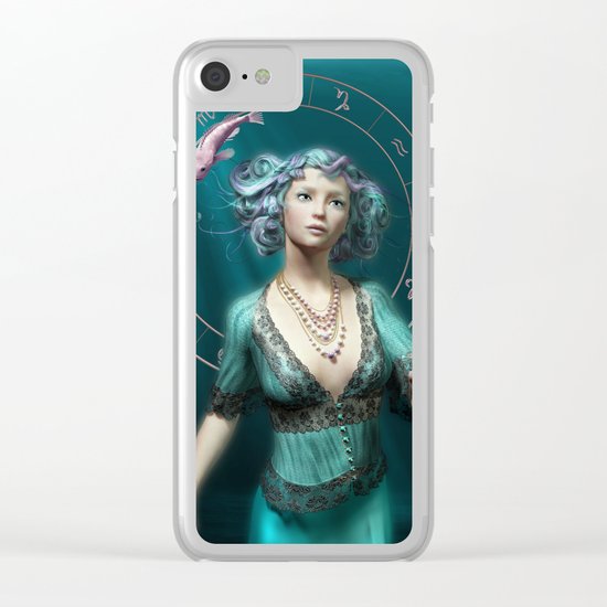 Pisces zodiac fantasy circle Clear iPhone Case