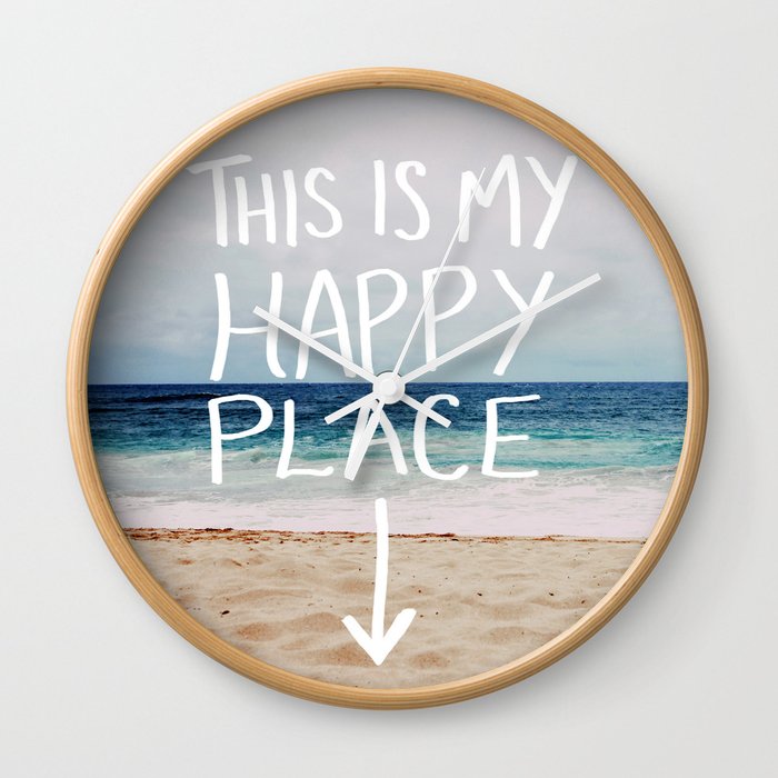 My Happy Place (Beach) Wall Clock