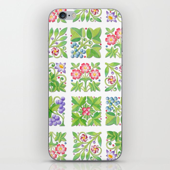 Tudor Flowers iPhone Skin