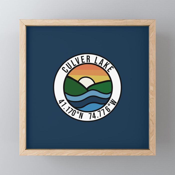 Culver Lake - Navy/Badge Framed Mini Art Print