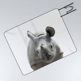 Baby Rhino, Safari Animals, Kids Art, Baby Animals Art Print By Synplus Picnic Blanket
