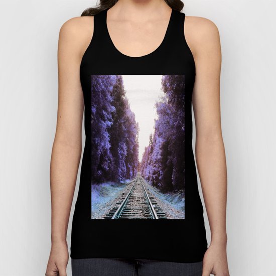 Train Tracks : Violet Blue Dreams Unisex Tank Top